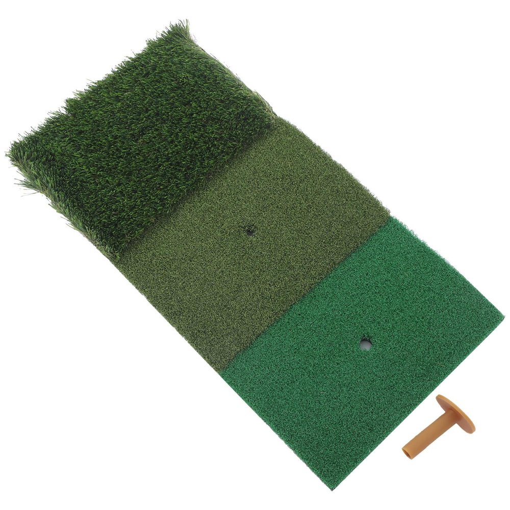 GANAZONO Golf Practice for Indoors Mat Tee Holder 1 Set Hitting Training Pad for Driving Chipping Putting