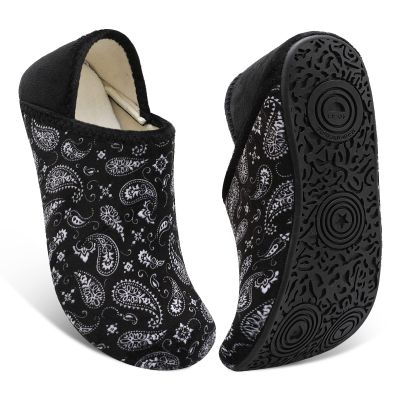 Fires Womens Slippers House Slippers for Women House Shoes for Women Lightweight Around Home Shoes With Non-Slip Rubber Sole for Indoor/Outdoor & Travel BlackBoho 5.5-6.5 Women/4-5 Men