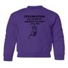 superhotapparel Celebrating 650 Years Of Bubonic Plague Rat 1339-1989 Youth Crewneck Sweatshirt (Purple, Youth Small) view 1