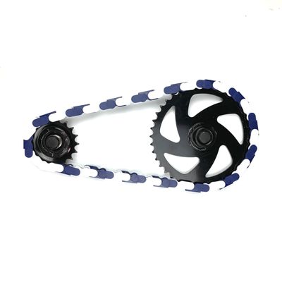 Insane Chains Bicycle Chain Cover  Protects Your Clothing Against Chain Lube and Adds Style - Easy Installation  No Tools Required  Single-Speed or Fixed-Gear Bikes Only (Blue-White, Toddler)