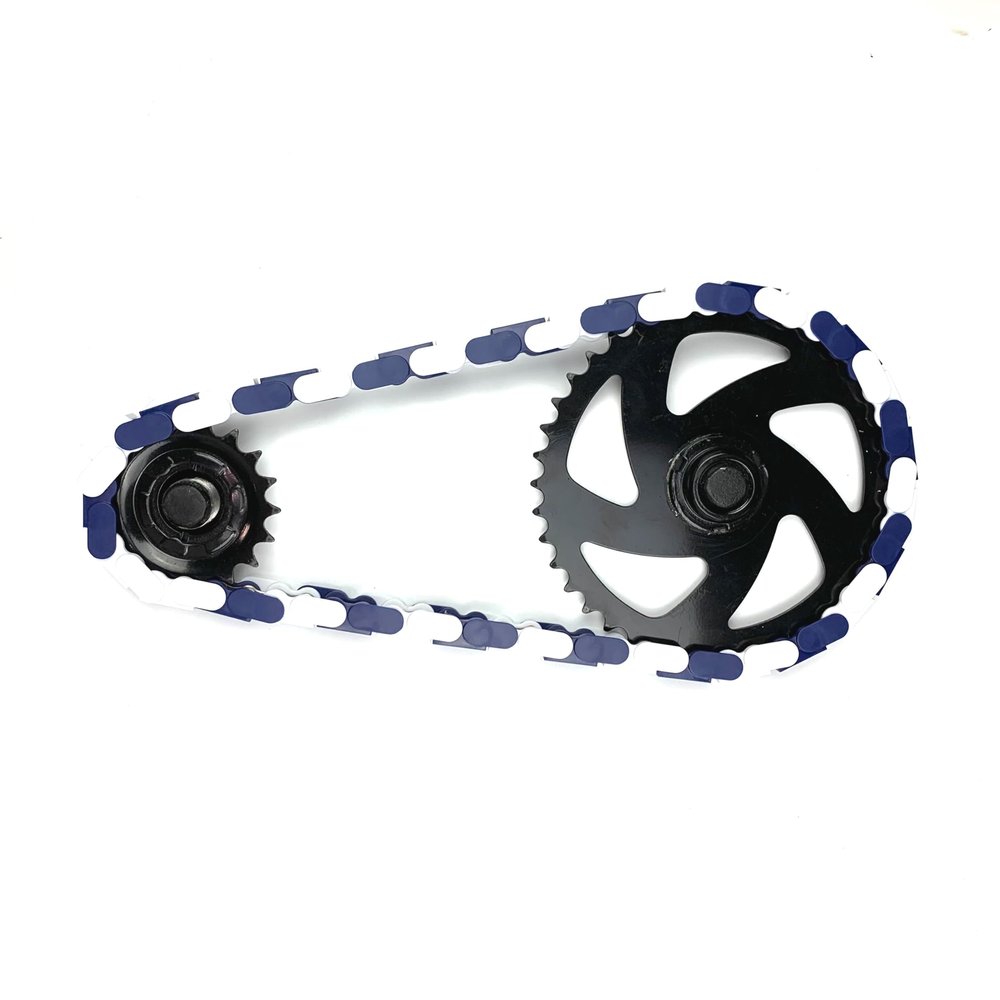 Insane Chains Bicycle Chain Cover  Protects Your Clothing Against Chain Lube and Adds Style - Easy Installation  No Tools Required  Single-Speed or Fixed-Gear Bikes Only (Blue-White, Toddler)