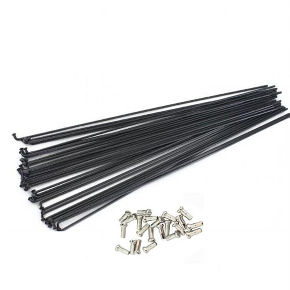 Bioparty 12Pcs 260-296mm Stainless Steel Bicycle Spokes Bike MountainWheel Radius Knitting Needle Spokes Electric Bike Copper Nipple Wheel (Color : 274mm)