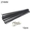 Bioparty 12Pcs 260-296mm Stainless Steel Bicycle Spokes Bike MountainWheel Radius Knitting Needle Spokes Electric Bike Copper Nipple Wheel (Color : 274mm) view 2
