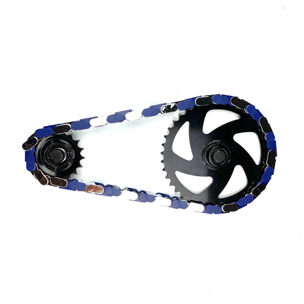 Insane Chains Bicycle Chain Cover  Protects Your Clothing Against Chain Lube and Adds Style - Easy Installation  No Tools Required  Single-Speed or Fixed-Gear Bikes Only (Chrome-Blue, Toddler)