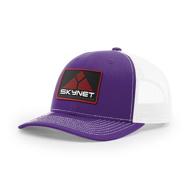 Skynet Logo : Terminator Movie, Snapback Hat (Purple/White)