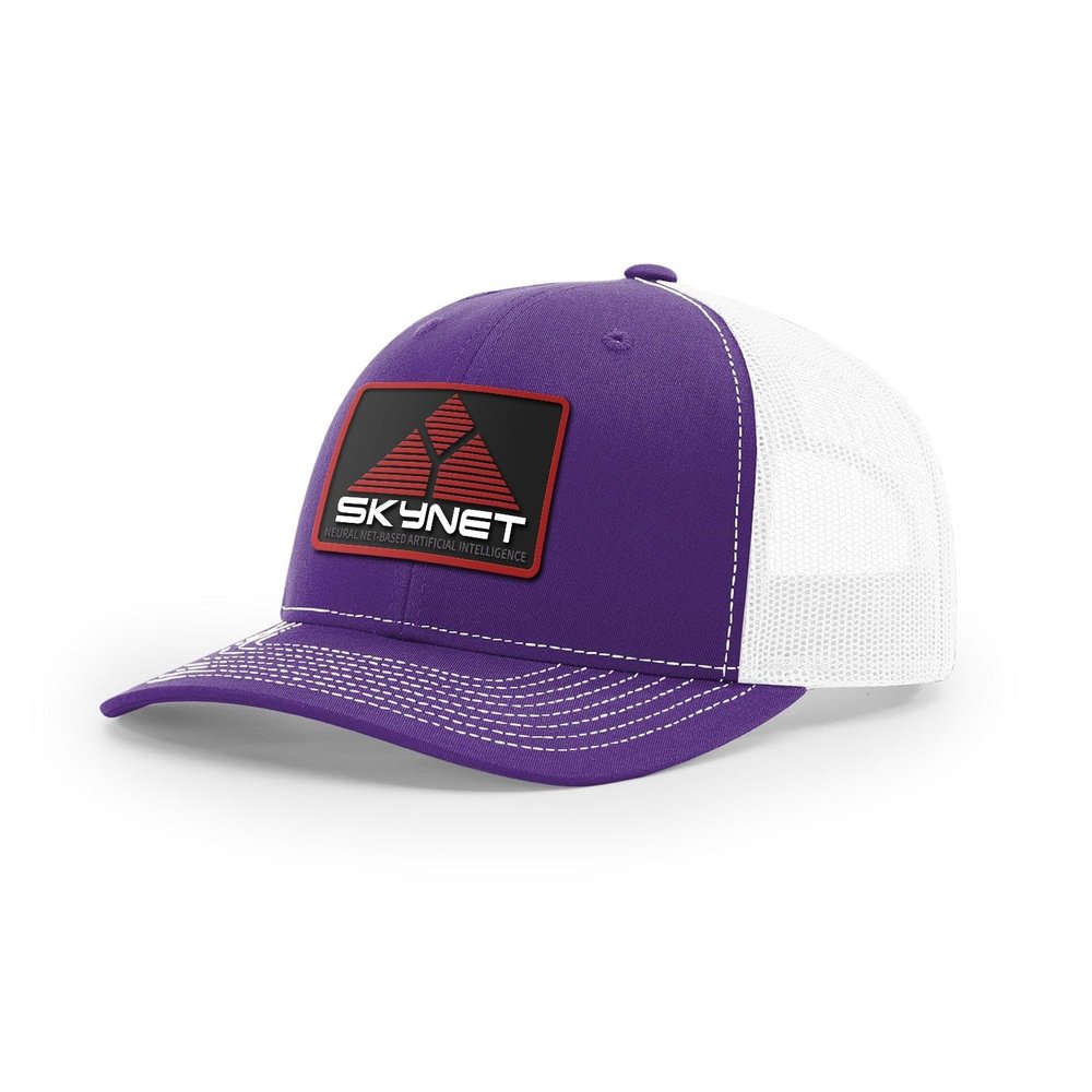 Skynet Logo : Terminator Movie, Snapback Hat (Purple/White)