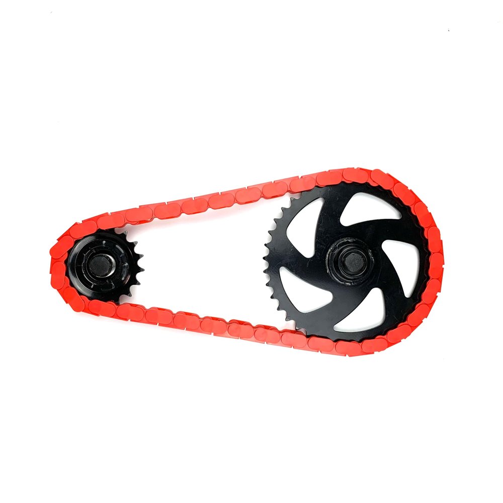 Insane Chains Bicycle Chain Cover  Protects Your Clothing Against Chain Lube and Adds Style - Easy Installation  No Tools Required  Single-Speed or Fixed-Gear Bikes Only (Red-Solid, Toddler)