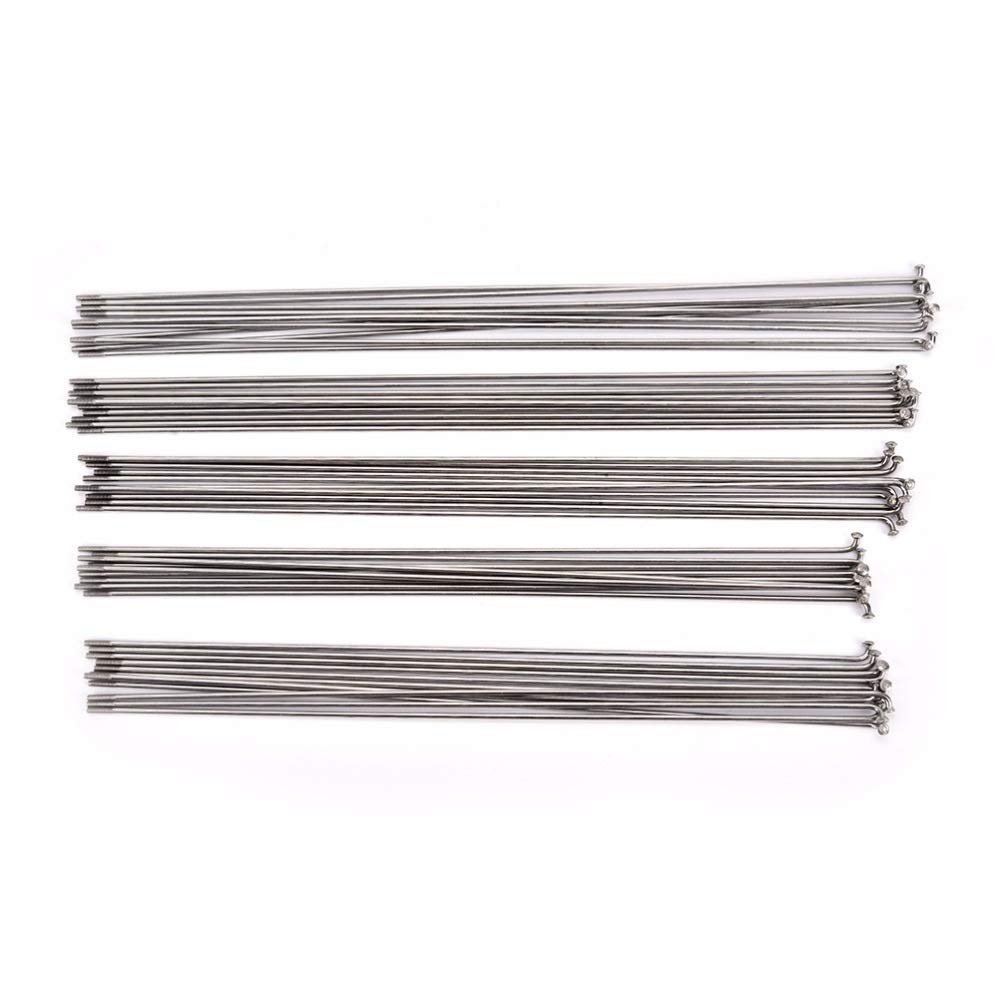 Bioparty 10Pcs/Pack Mountain/Road Bike Steel 14G Spoke Spokes + Nipple Sliver Colour High Strength Bicycle Spokes Length 253~290mm (Color : 268mm), Bioparty055