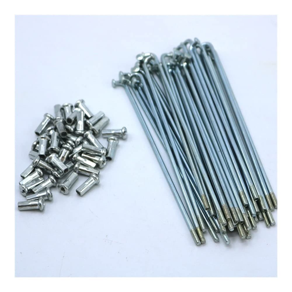 Bioparty Electric Bicycle 12G Diameter 2.5mm Length 56-240mm Spokes #45 Steel + Nipples 37pcs/lot (Color : 145mm)
