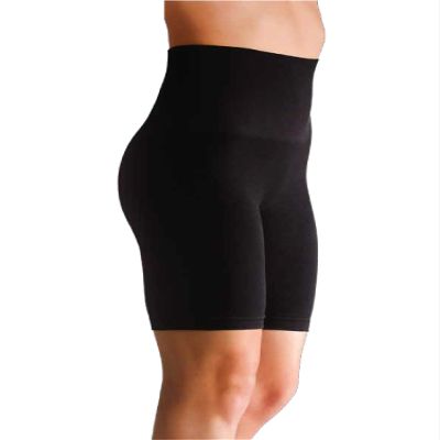 HUE Women's High Waisted Body Shaper Shorts Shapewear for Women Tummy Control, Butt Lifting, Thigh Slimmer Shorts, Black, X-Large