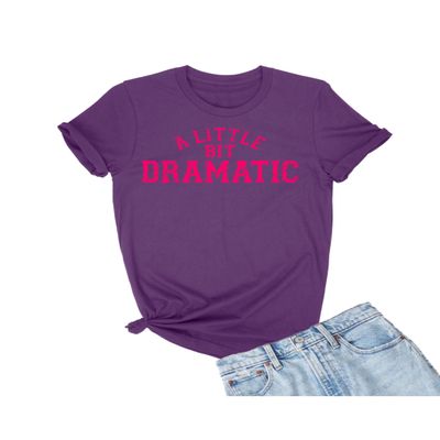 X-Large Purple Mens A Little Bit Dramatic T-Shirt