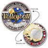 Armor Coin & Emblem - Volleyball Challenge Coin - Game -Memorabilia - Encouragement Gift Ideas - Recognition for Volleyball Player Coach Official (with Tin Box Set of 2) view 3