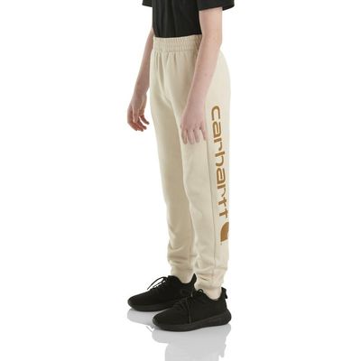 Carhartt Kid's CK8429 Fleece Logo Sweatpant - Boys - Large (14-16) - Malt