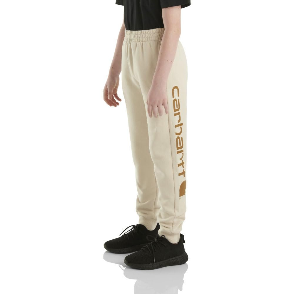 Carhartt Kid's CK8429 Fleece Logo Sweatpant - Boys - Large (14-16) - Malt