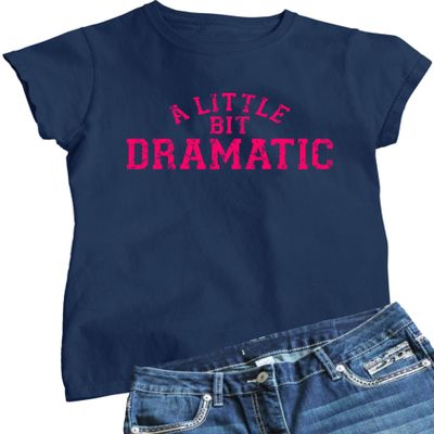 Go All Out Medium Navy Blue Women A Little Bit Dramatic T-Shirt