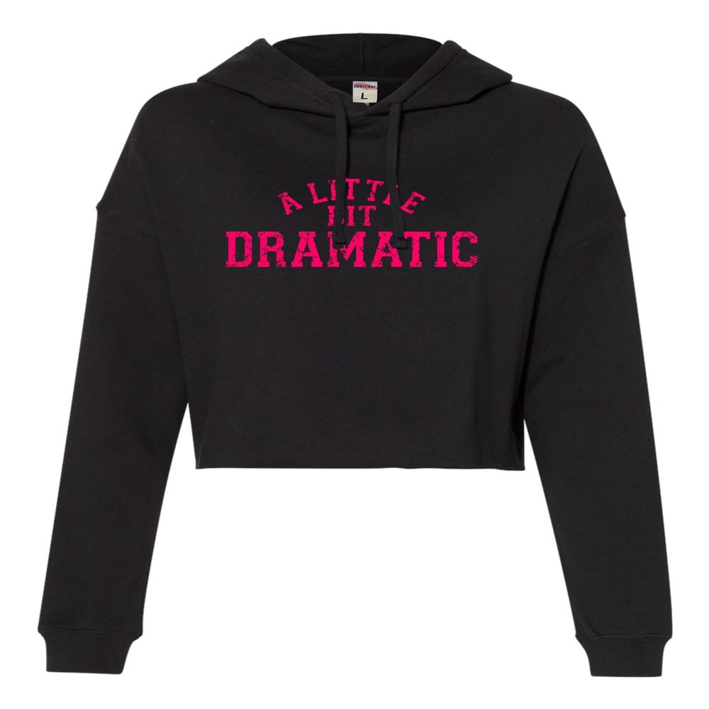 Medium Black Women A Little Bit Dramatic Cropped Hooded Sweatshirt