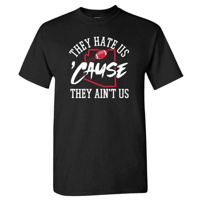 Arizona - They Hate Us 'Cause They Ain't Us Men's T-Shirt for Football Fans (Black Shirt, 4XL)