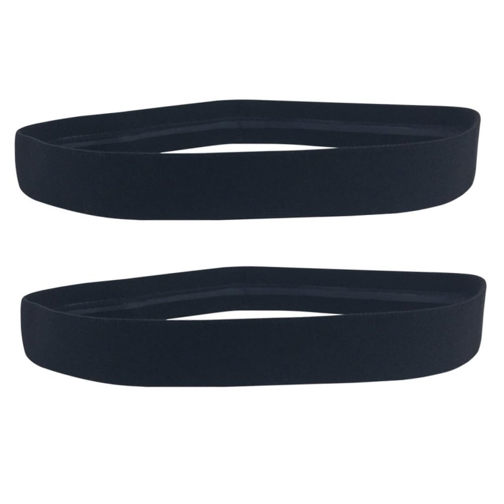 2Pcs Elastic Sports Headbands for Yoga and Running Non-Slip Sweat Absorbent Sweatbands for Fitness Exercises Black Fits All