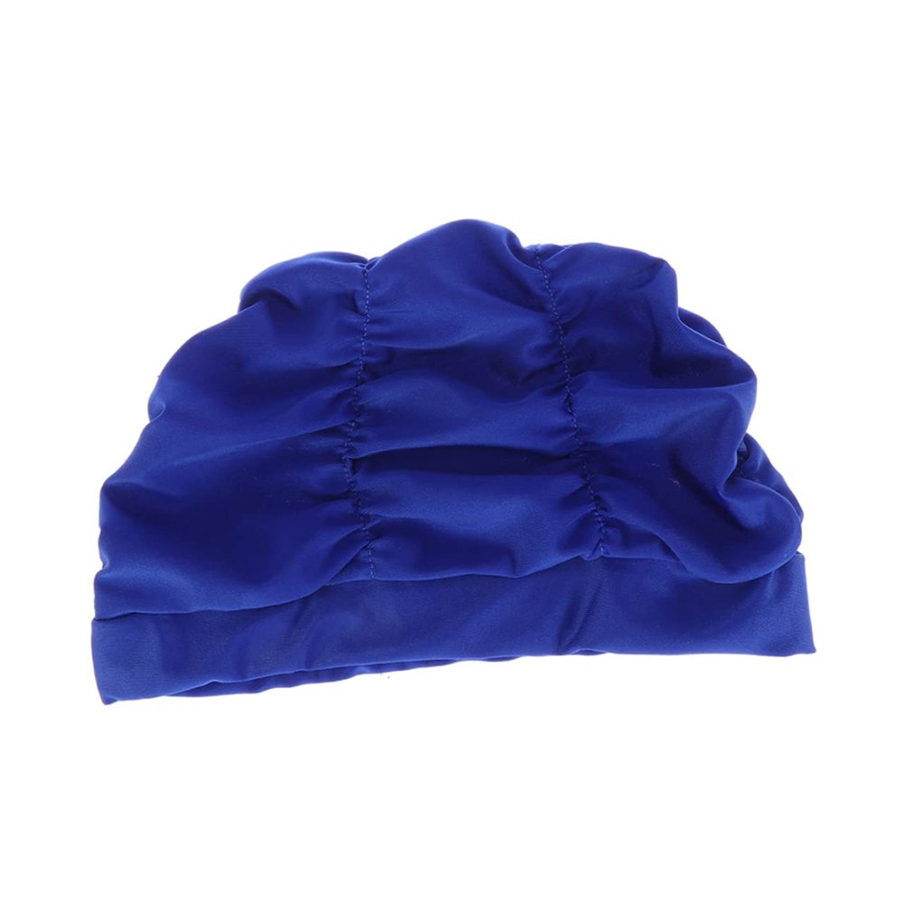 BESPORTBLE 2pcs Women Pleated Swim Cap Comfortable Ear for Hair Lightweight Bathing Hat Black for Swimming and Water Sports