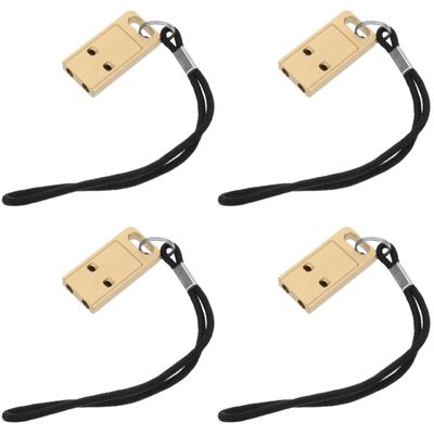 BESPORTBLE 4pcs Mini Brass Hanging Decor Whistle Brass Pendant for Referee and Keychain