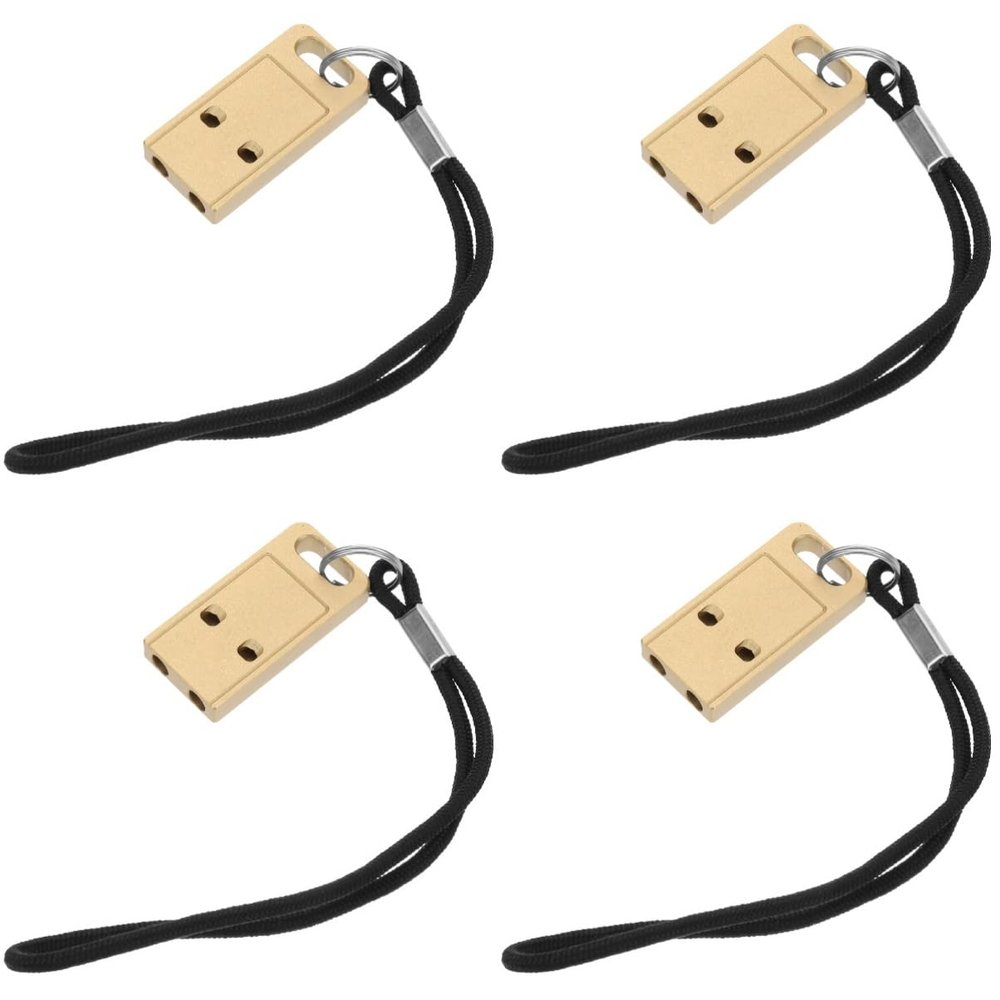 BESPORTBLE 4pcs Mini Brass Hanging Decor Whistle Brass Pendant for Referee and Keychain