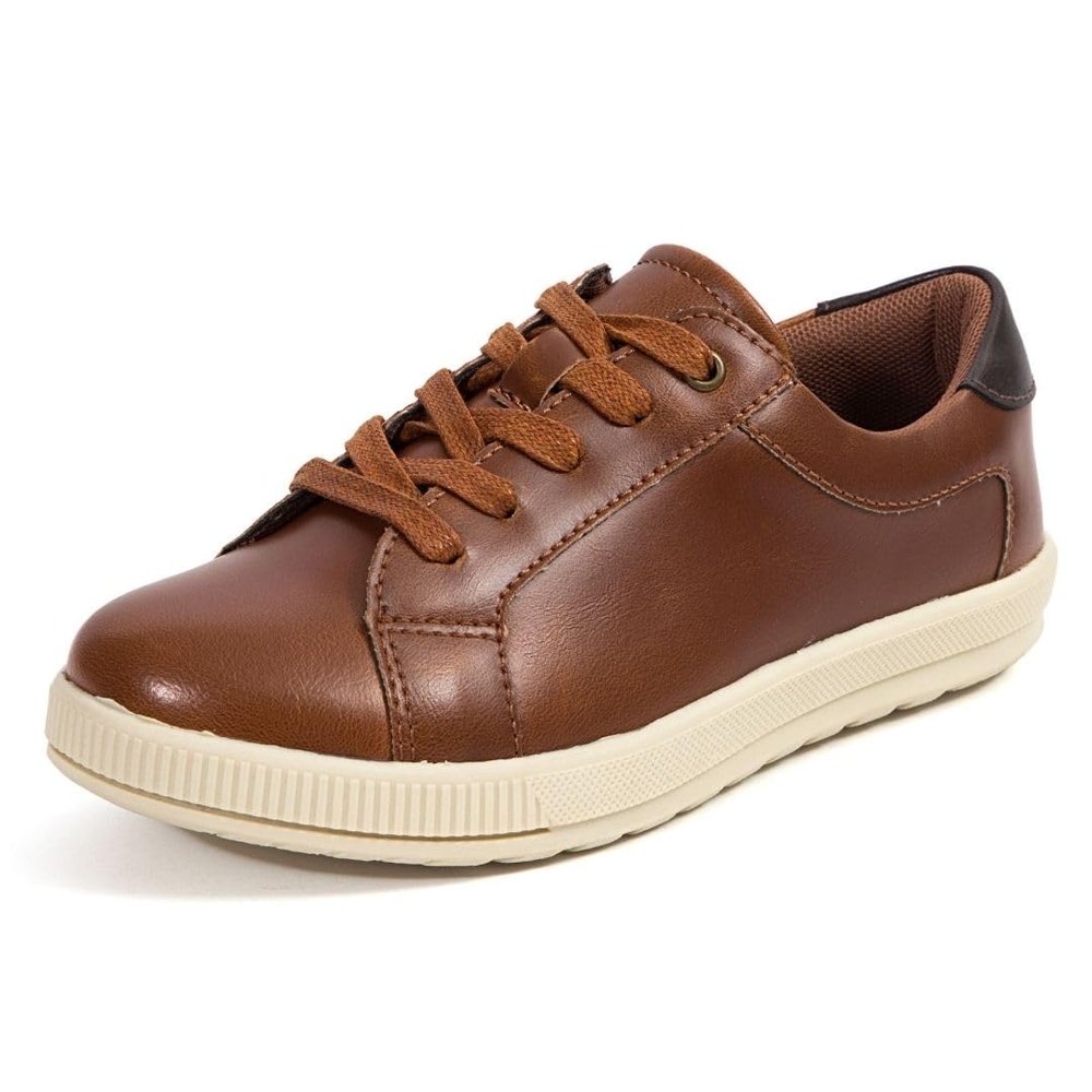 Deer Stags Boys' Joshua Dress Fashion Sneaker/Dark Tan/Dark Brown / 13 Little Kid