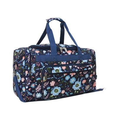 NGIL Canvas 20" inch Duffle Bag (Pastel Floral-Navy)