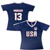 Icon Sports Officially Licensed U.S. Soccer Girl's Alex Morgan USWNT Shirt Game Day T-Shirts, Youth Sizes | Navy, Youth X-Small, Blue view 1