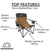 MOUNTAIN SUMMIT GEAR Quilted Low Camping Chair with Padded Seat and Back for Camping/Hiking/Backpacking Made by Caddis Sports (Low Chair (Brown)) view 4