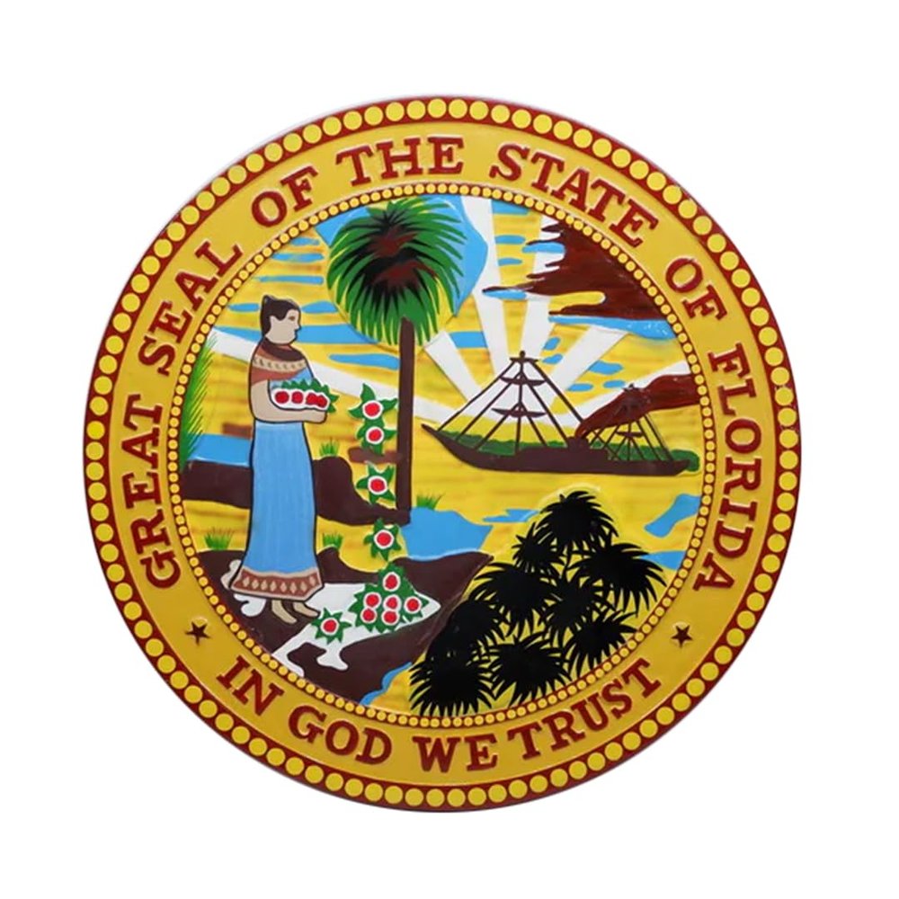 Scalecraft Florida State Seal 14" Mahogany Wood Plaque