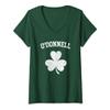 Womens O'Donnell Family Irish Pride Shamrock Clover St Patricks Day V-Neck T-Shirt view 1