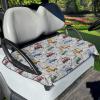 Suobstales Sightseeing Bus Print Golf Cart Seat Covers, Golf Ball Pattern Golf Cart Seat Blanket/Towel for More 2-Person Seats Club Car, Summer Golf Cart Seat Accessories, Easy to Install view 1