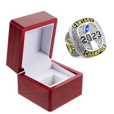 2023 Fantasy Football Championship Ring | Heavy FFL Champion Ring | Gold Silver Tone Plated Award Trophy for Fantasy Football League Winner (size 12, ring and box together)