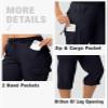 TBMPOY Womens Cargo Capris with Pockets Lightweight Hiking Capris Pants Quick Dry Casual Cropped Pants Summer Trip Cotton Navy XXXL view 4