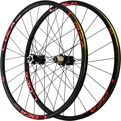 Bicycle Wheels Bicycle Wheel Set 26 27.5 29 Inch Quick Release Bicycle Front and Rear Disc Brake Seal Bearing Hub 24 Holes (Color : A-red, Size : 26inch)