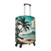 MyPiky Tropical Beach Palms Print Luggage Cover Suitcase Cover Elastic Travel Luggage Protector Spandex Fits 18-28 Inch Luggage view 3