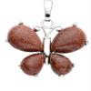 BAKYAR Natural quartz 1pc butterfly formed pendant amethyst natural crystals tiger eye geman opal artificial stone for women gift necklace jewelry (Size : Gold Sandstone) view 1