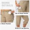 TBMPOY Womens Cargo Capris with Pockets Lightweight Hiking Capris Pants Quick Dry Casual Cropped Pants Summer Trip Cotton Khaki M view 4