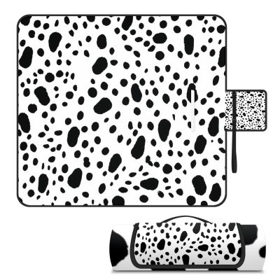 AQUNNEW Luxury Outdoor Picnic Blanket Extra-Large Waterproof Foldable Beach Mat Ideal for Picnics, Beaches and Outdoor Adventures Durable Picnic Mat Black and White