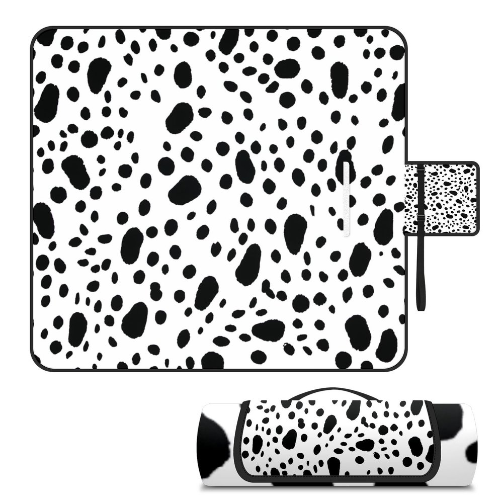 AQUNNEW Luxury Outdoor Picnic Blanket Extra-Large Waterproof Foldable Beach Mat Ideal for Picnics, Beaches and Outdoor Adventures Durable Picnic Mat Black and White