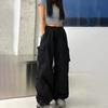 asntrgd Women's Cargo Pants Y2K Plus Size High Waisted Wide Leg Streetwear Joggers Loose Fit Work Yoga Sweatpants with Pocket view 3