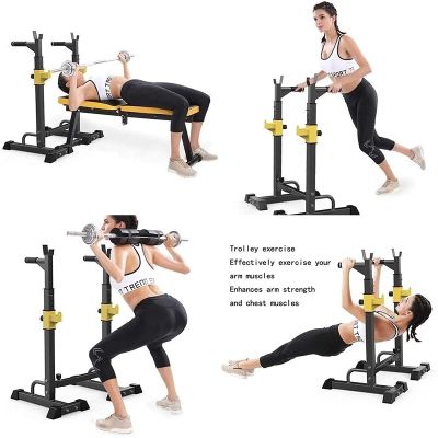 Auxiliary Fitness Dumbbell Bench Gym Weight Bench pressDumbbell Bench Squat Rack Weight Table Home Bench Press Barbell Shelf for Weightlifting Bed Indoor Simple Parallel Bars