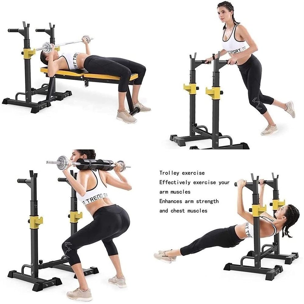 Auxiliary Fitness Dumbbell Bench Gym Weight Bench pressDumbbell Bench Squat Rack Weight Table Home Bench Press Barbell Shelf for Weightlifting Bed Indoor Simple Parallel Bars