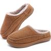 KuaiLu Mens Clog Slippers with Comfy Arch Support Orthotic Plantar Fasciitis Memory Foam Slippers for Men Winter Warm fluff Faux Fur Slip on Felt Houes Shoes Hard Rubber Sole Khaki size 9 view 3