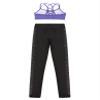 Huimingda Kid Girls Dance Outfits Dancewear 2 Piece Crop Top and Shiny Leggings Set Gymnastics Tracksuit Sparkly Lavender 6 Years view 4