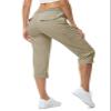 TBMPOY Womens Cargo Capris with Pockets Lightweight Hiking Capris Pants Quick Dry Casual Cropped Pants Summer Trip Cotton Grey Khaki S view 1