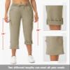 TBMPOY Womens Cargo Capris with Pockets Lightweight Hiking Capris Pants Quick Dry Casual Cropped Pants Summer Trip Cotton Grey Khaki S view 2