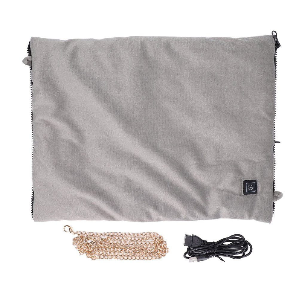 Xcello Electric Hand Warmer Pouch Portable Foldable USB Rechargeable Crossbody Grey Electric Heated Hand Warmer Cushion Blanket