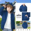 ZITY Boys Zip Up Hoodie Fleece Jacket Kids Sherpa Lined Sweatshirts Outerwear Warm Winter Coat 8-9 Deep Blue Years Old view 2