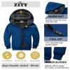 ZITY Boys Zip Up Hoodie Fleece Jacket Kids Sherpa Lined Sweatshirts Outerwear Warm Winter Coat 8-9 Deep Blue Years Old view 4